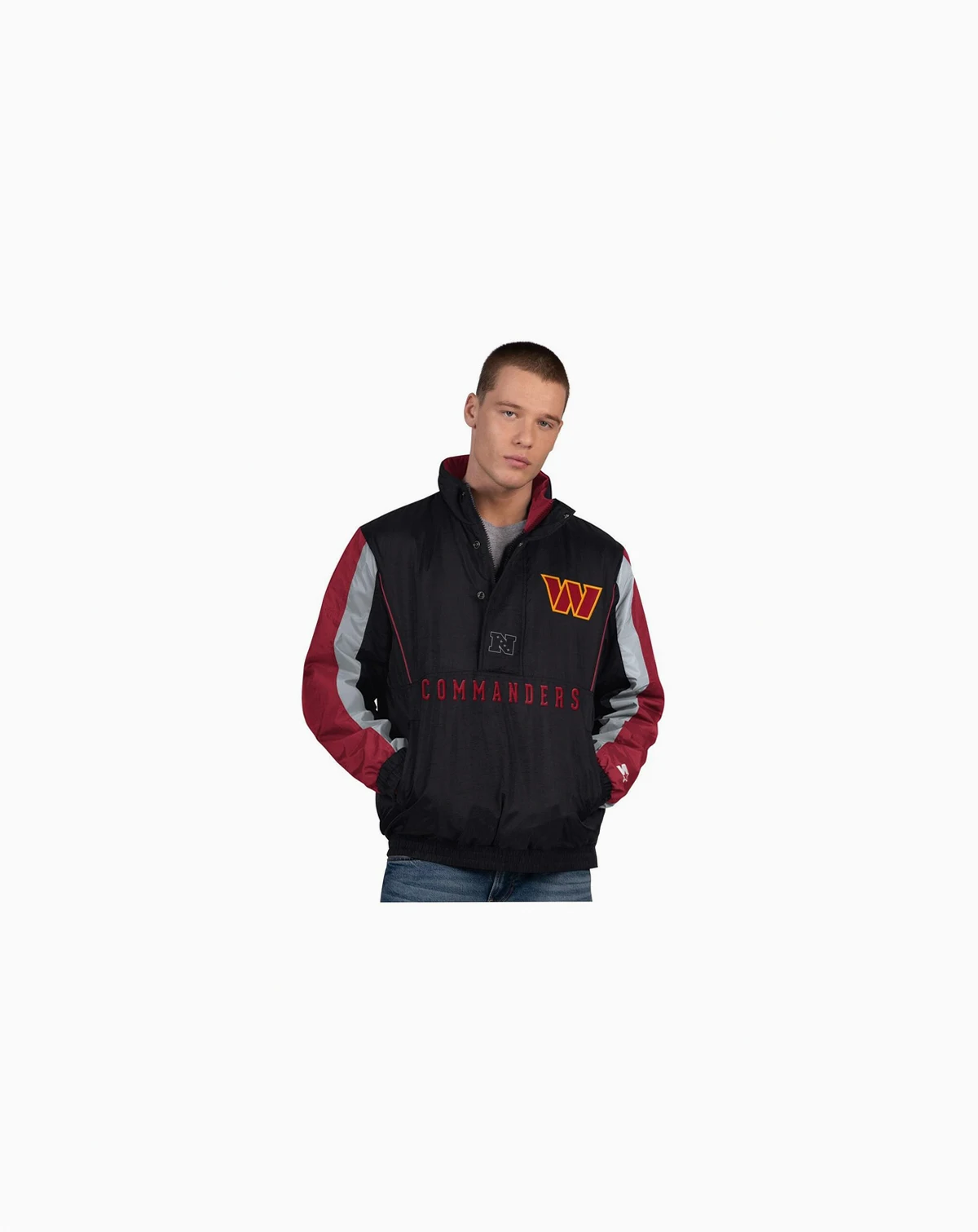 Men's Black Washington Commanders Thursday Night Gridiron Half-Zip Jacket