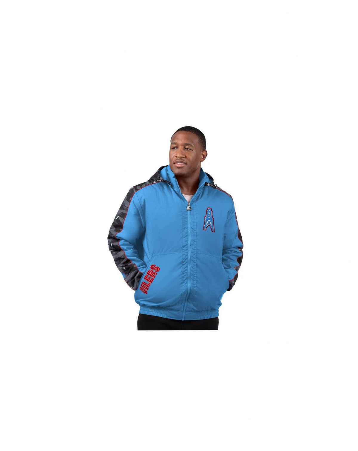 Men's Light Blue Houston Oilers Thursday Night Gridiron Full-Zip Hoodie Jacket