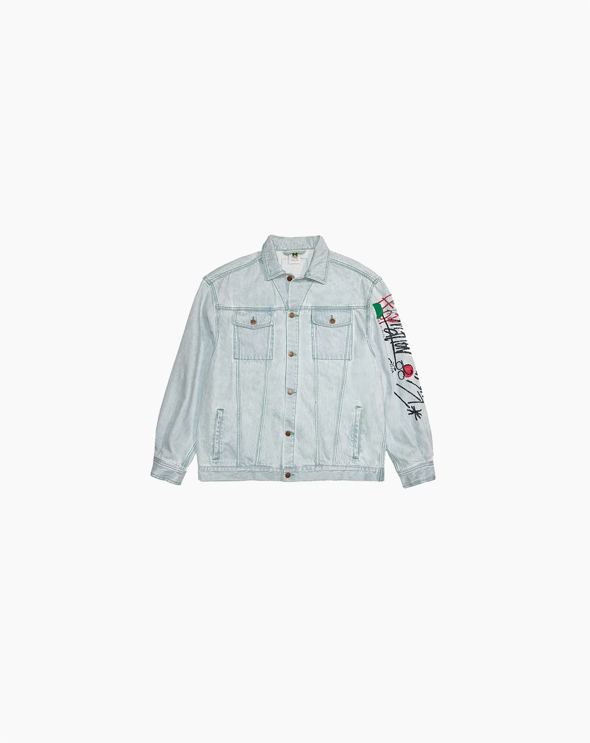 Mens Oversize Denim Graffiti Jacket