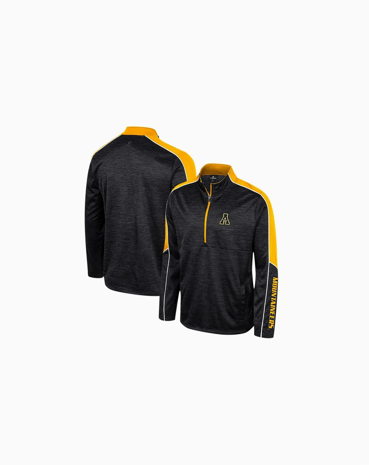 Men's Black Appalachian State Mountaineers Marled Half-Zip Jacket