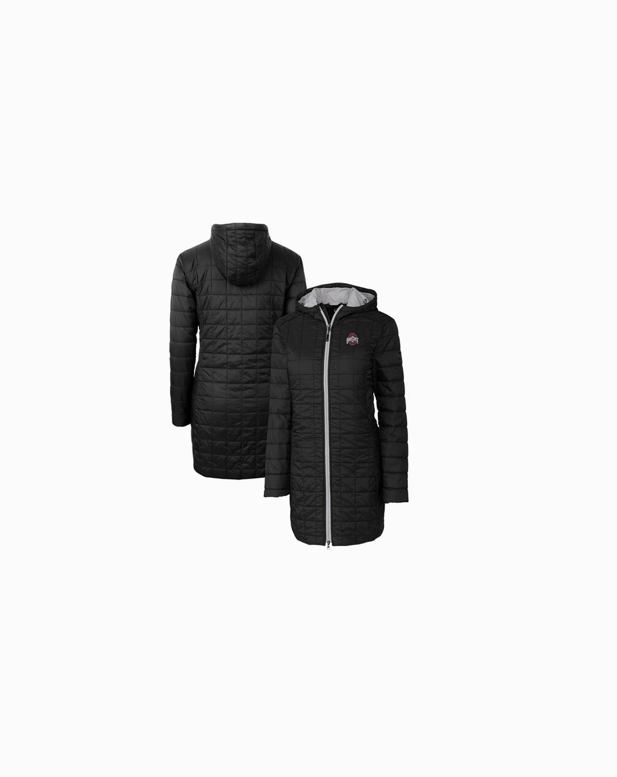 Women's Black Ohio State Buckeyes Rainier PrimaLoft Hooded Long Coat