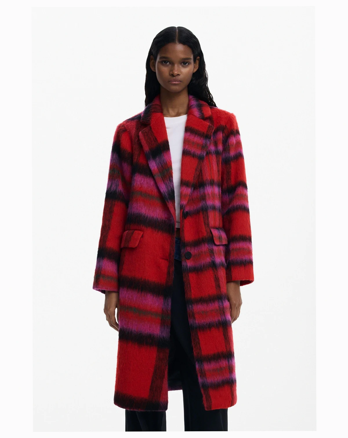 Women's Red tartan coat