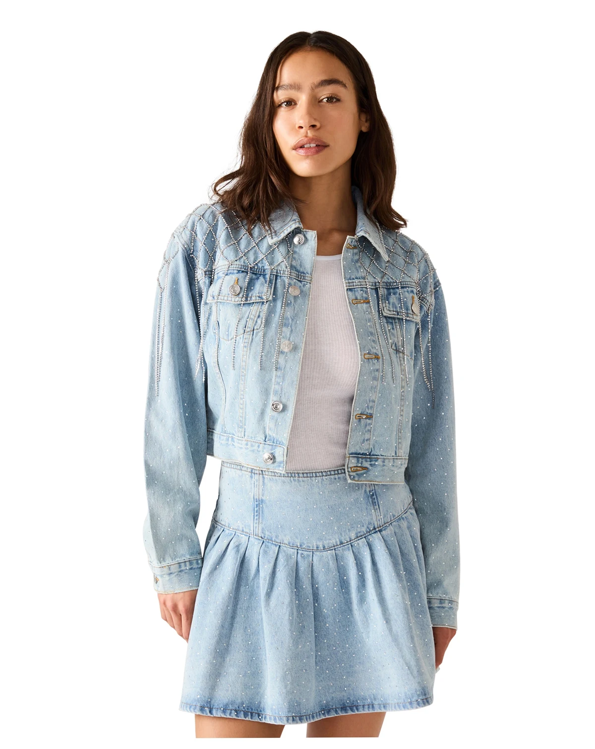 Women's Diamonde Long-Sleeve Collared Jacket