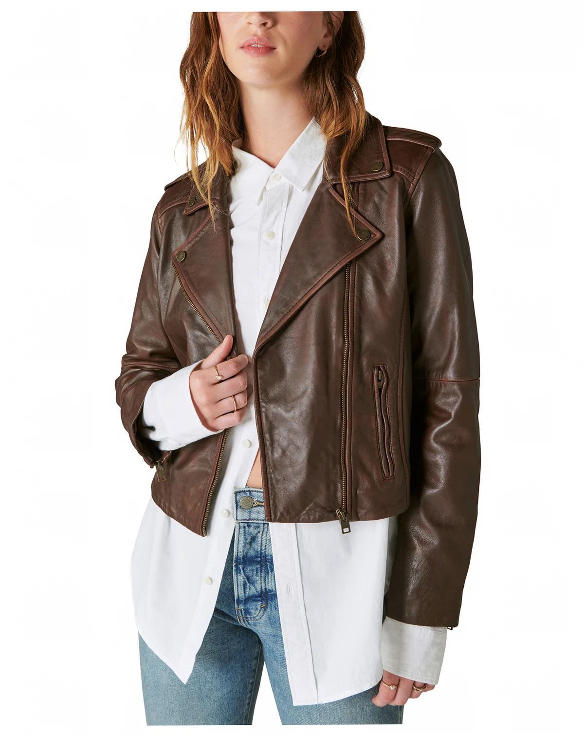 Women's Classic Leather Moto Jacket