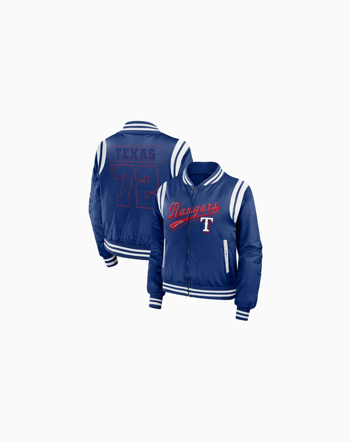 Women's Royal Texas Rangers Football Bomber Jacket