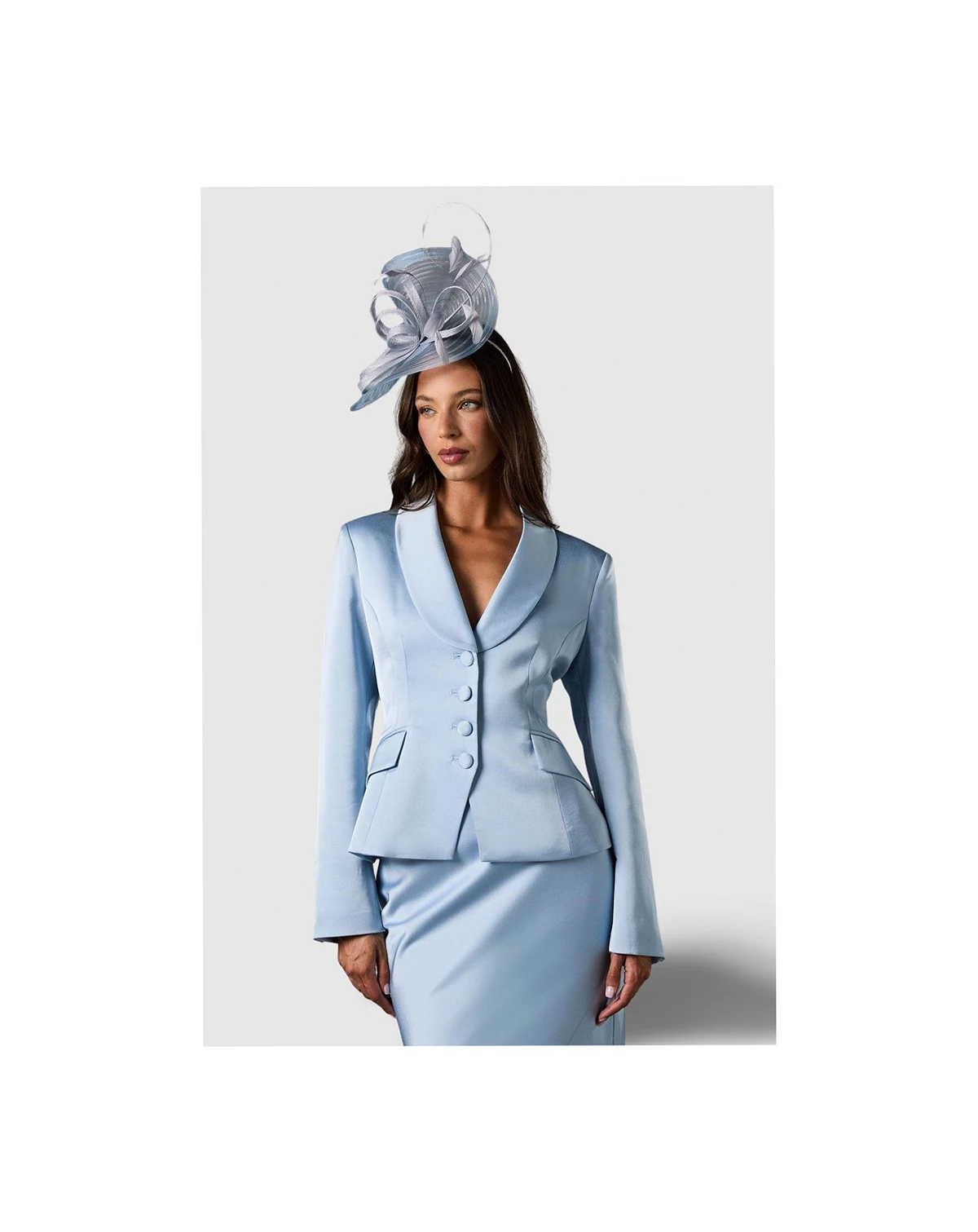 Women's Satin Lapel Waisted Blazer