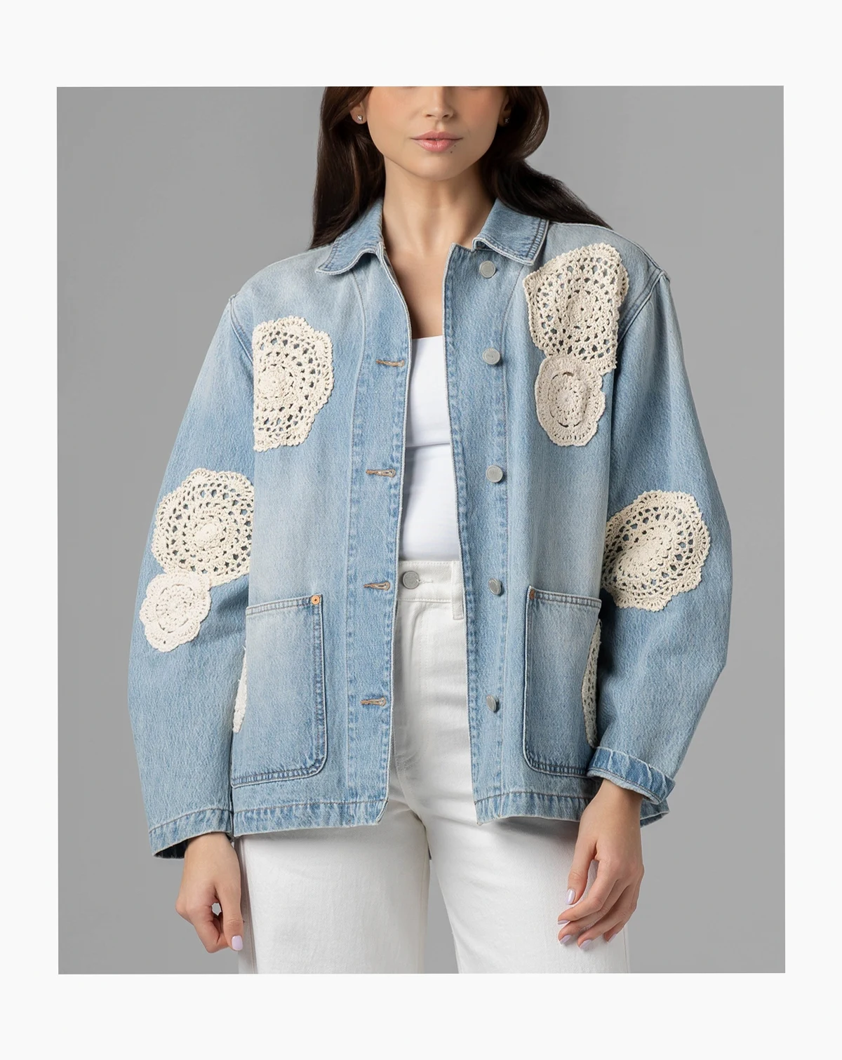 Women's Crochet Doily Chore Jacket