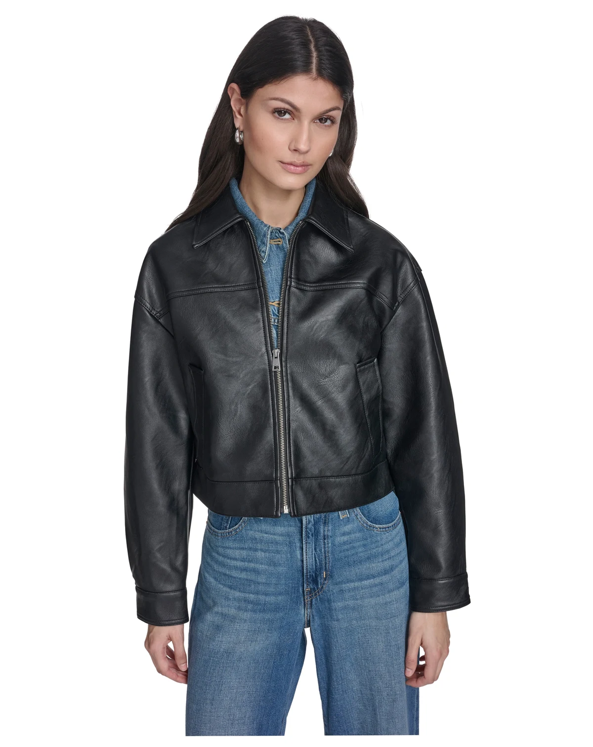 Women's Laydown Collar Zip-Front Jacket