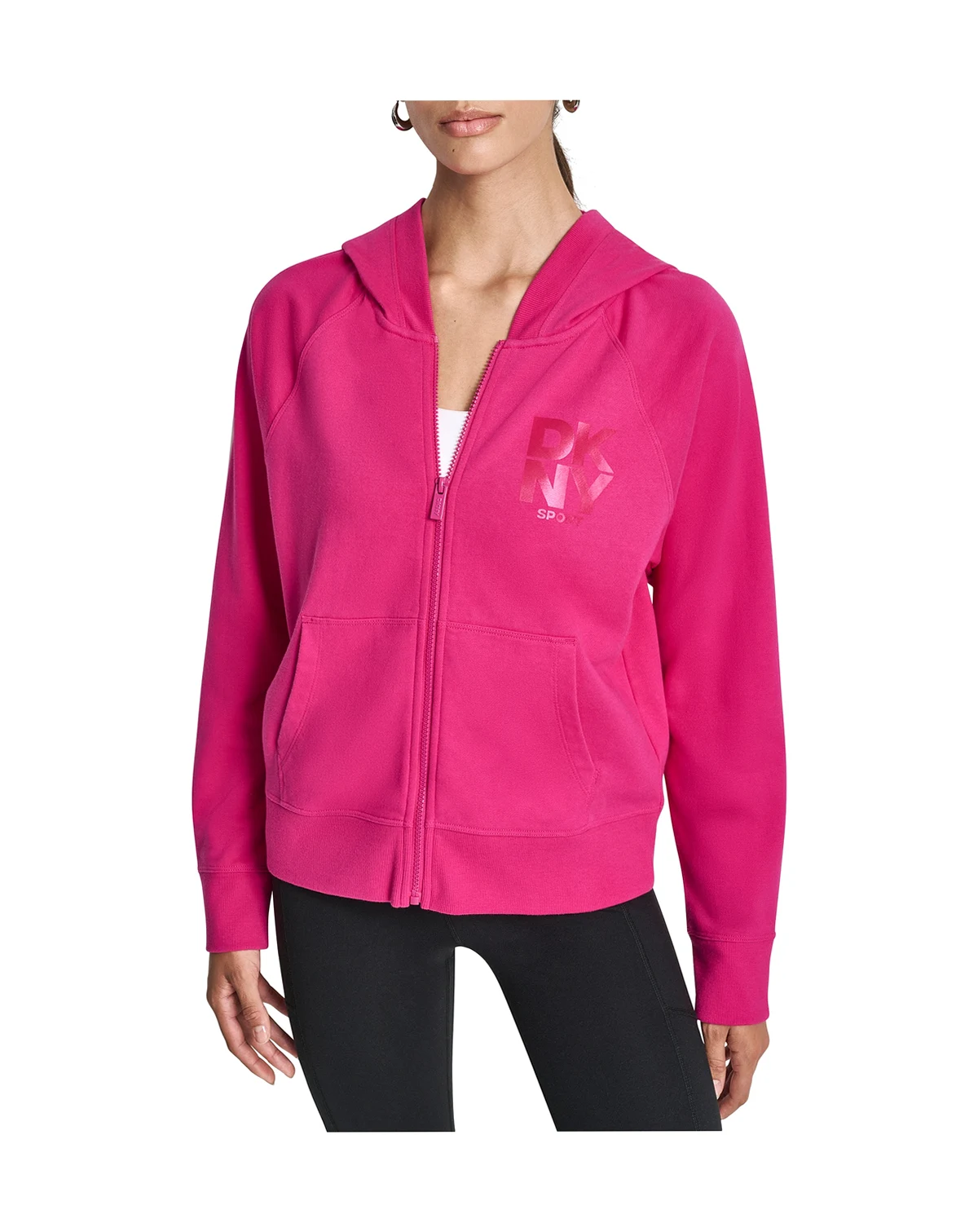 Women's Stacked Satin Logo Full-Zip Hoodie