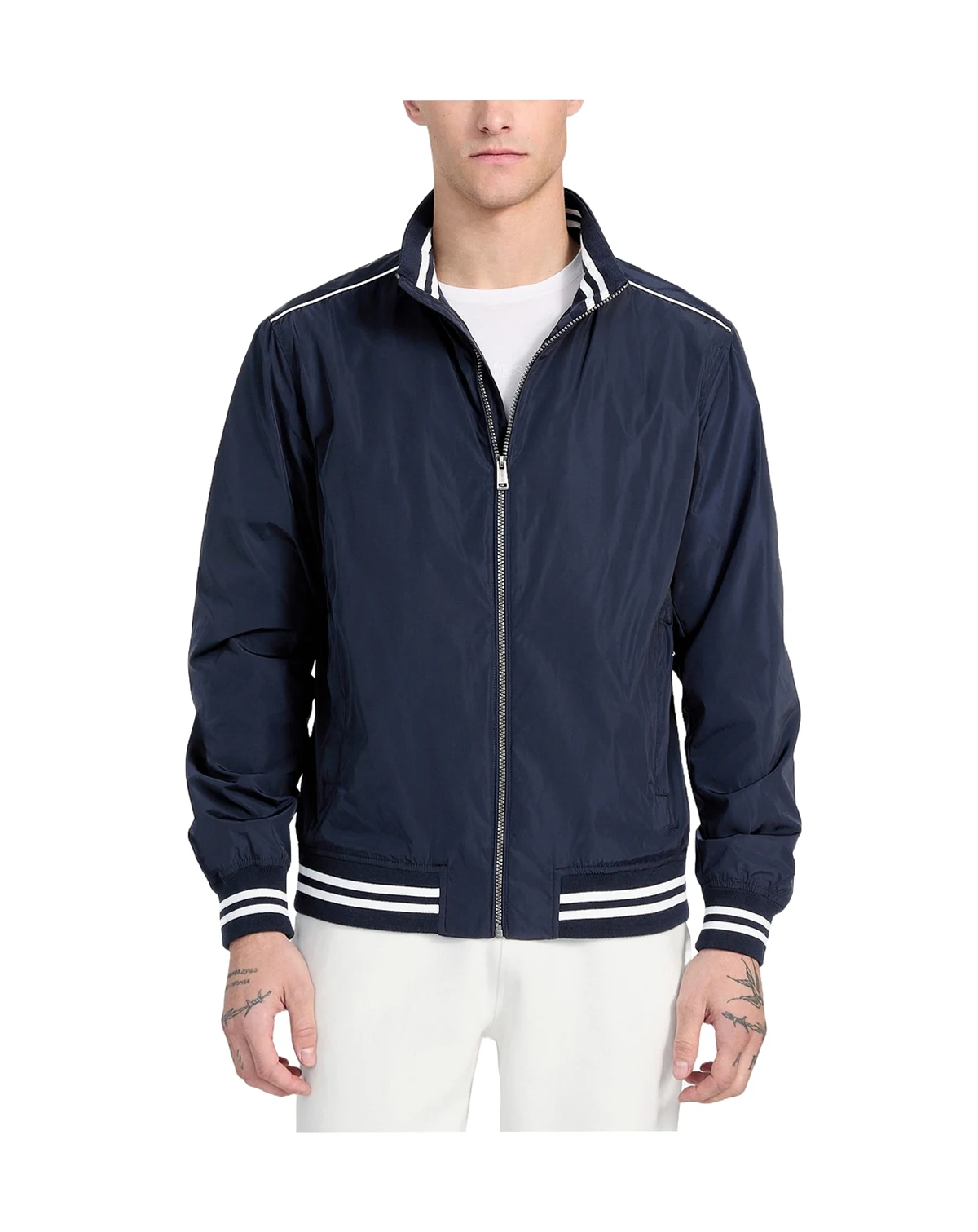 Men's Regular-Fit Urban Stripe Bomber Jacket