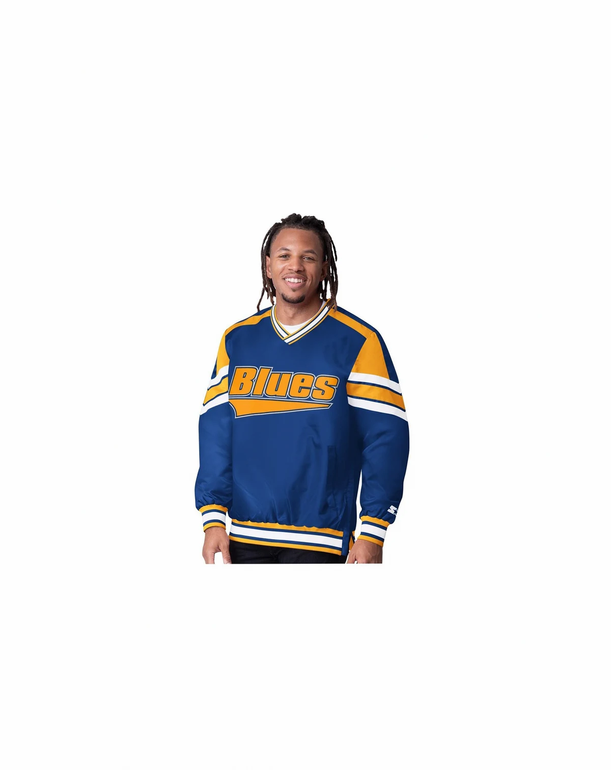 Men's Blue St. Louis Blues Reliever V-Neck Pullover Jacket