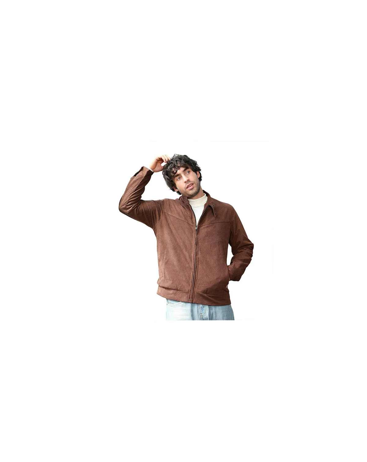 Men's Chocolate Brown Corduroy Rider Jacket