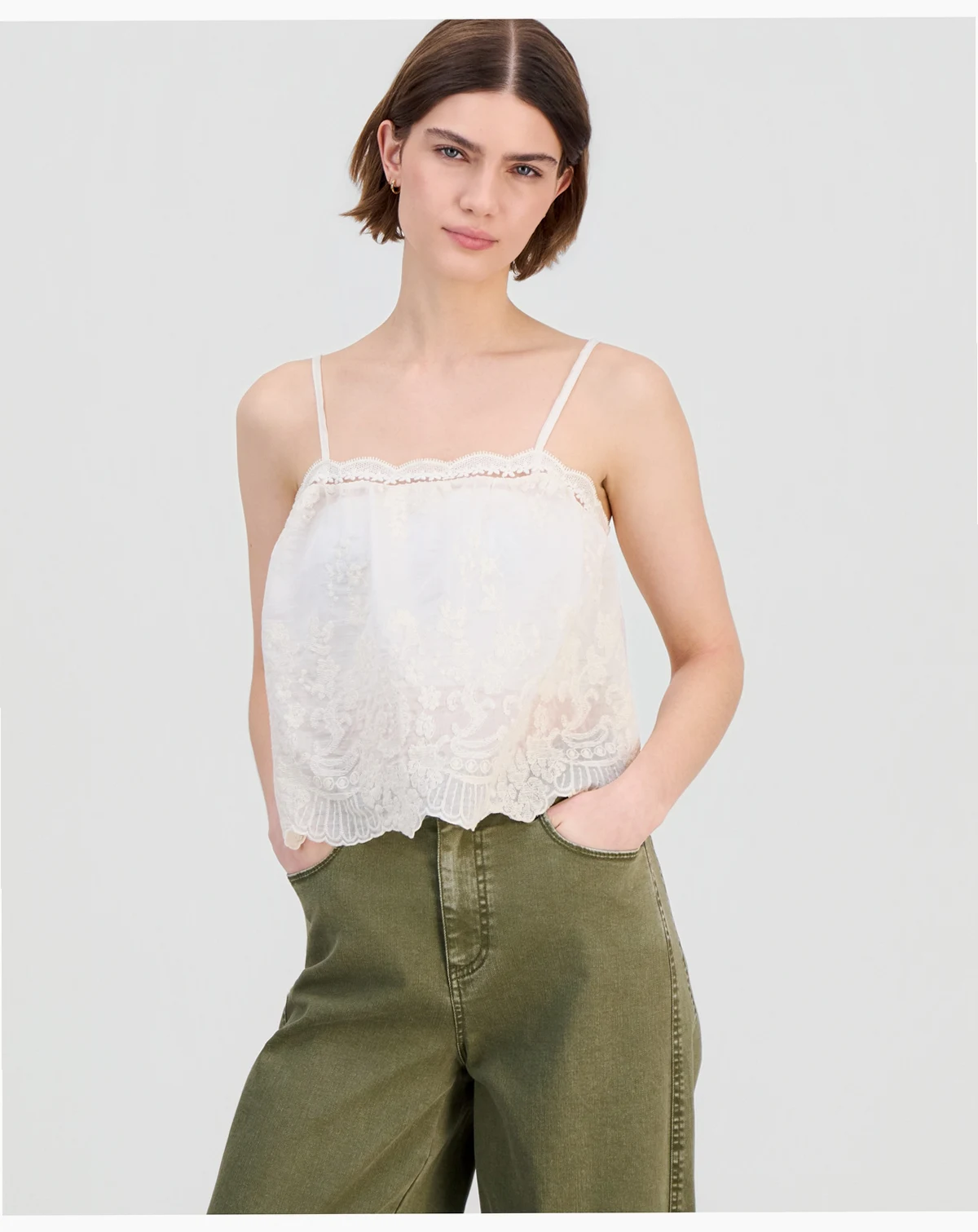 Women's Embroidered Lace Tank Top, Macy's Exclusive