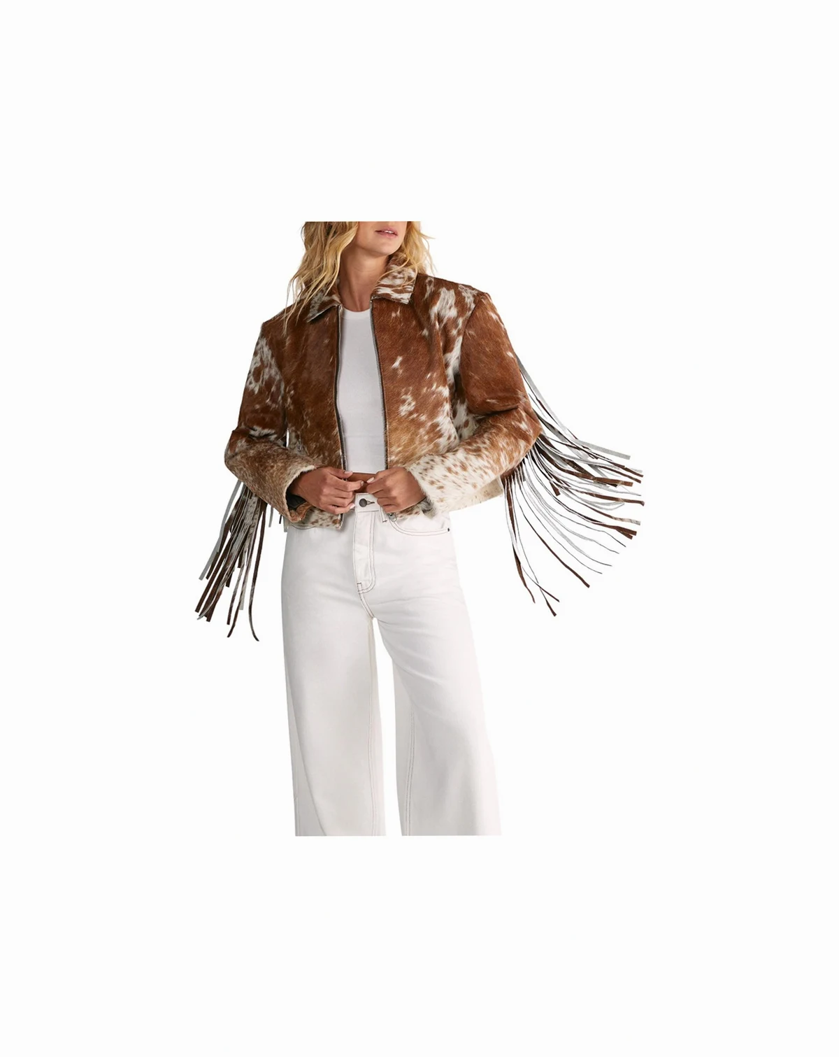 Women's Zip Through Fringe Jacket