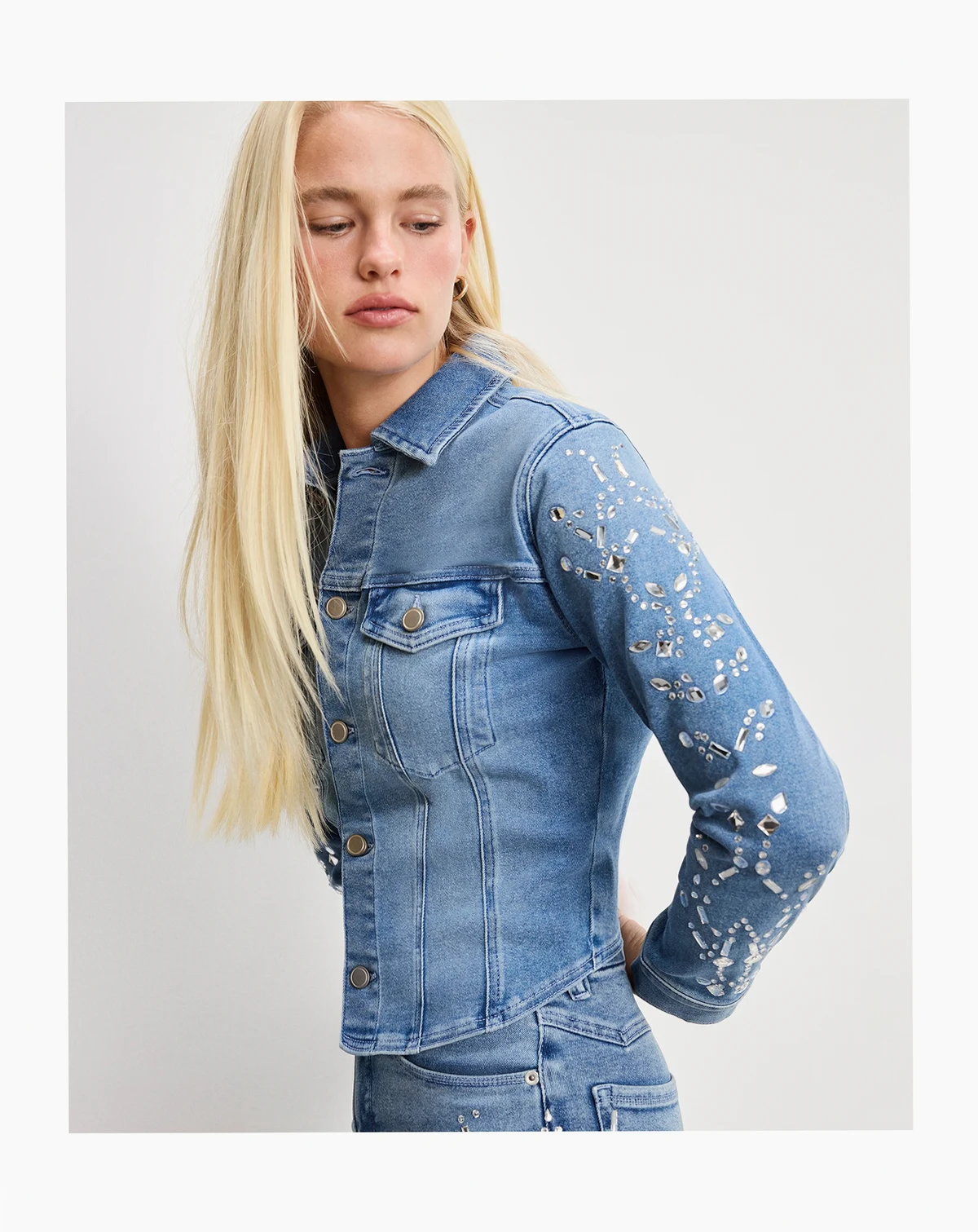 Women's Dolly Joleans Crystal Fitted Jacket, Regular & Plus Size