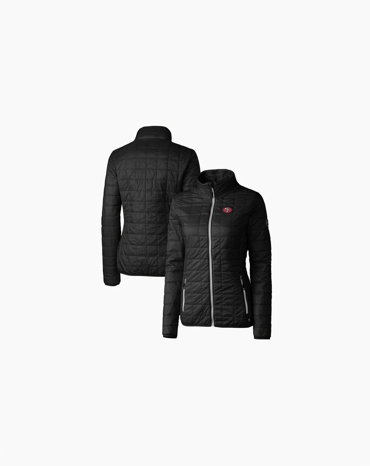 Women's Black San Francisco 49ers Throwback Logo Rainier PrimaLoft Full-Zip Puffer Jacket