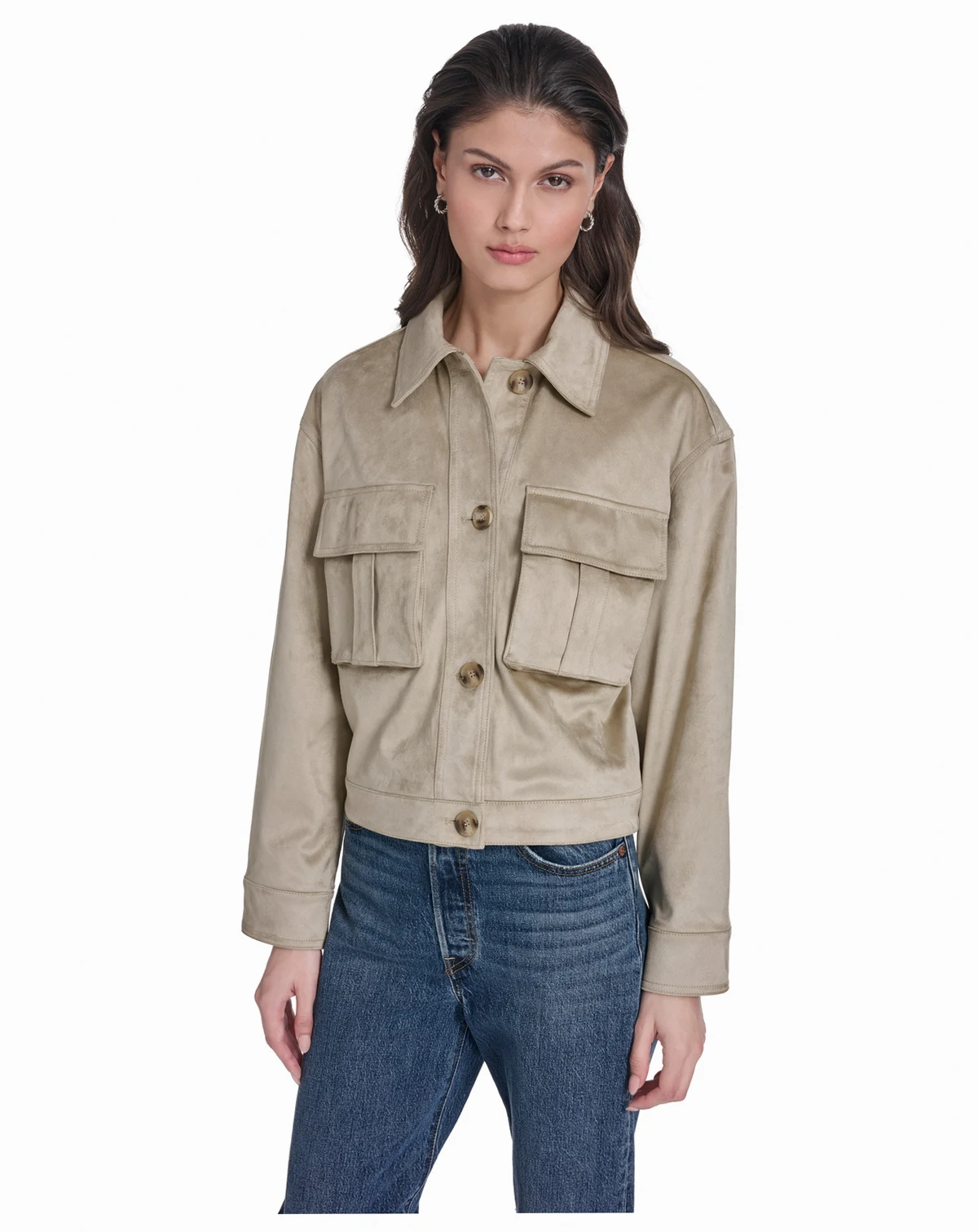 Women's Laydown Collar Front-Button Jacket