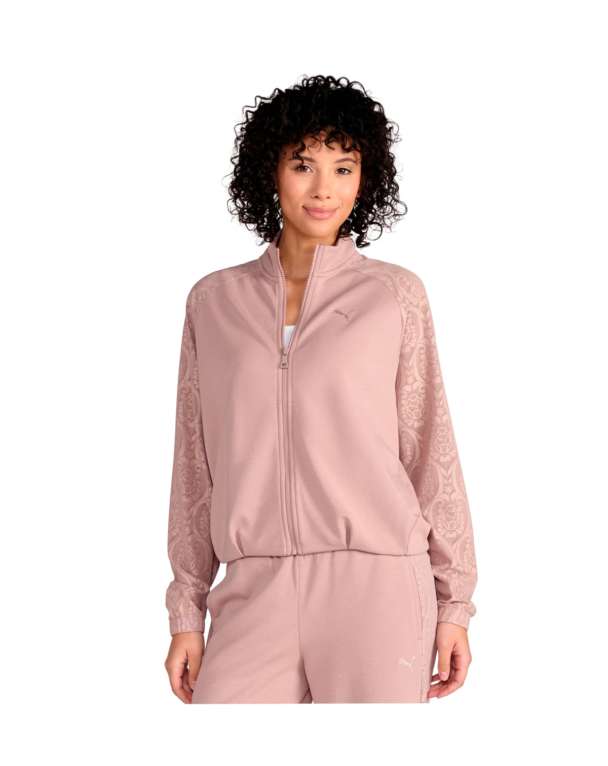 Women's Lace Bubble Hem Mock Neck Jacket