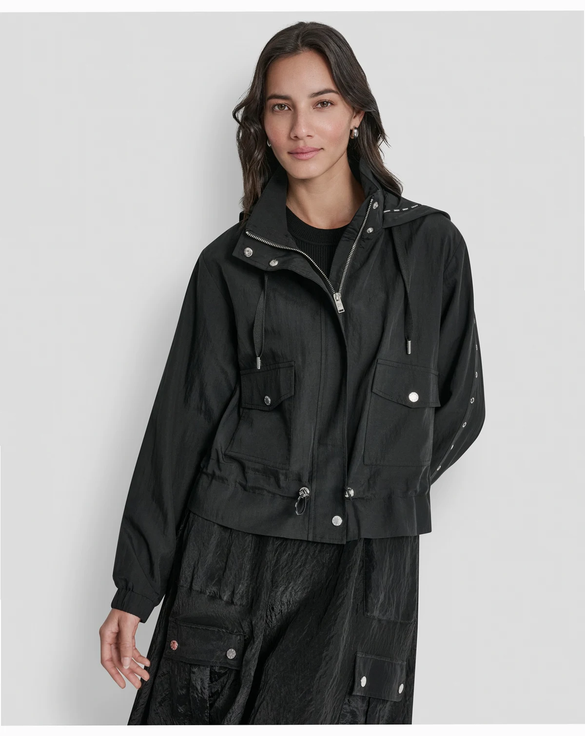 Women's Studded Hooded Anorak Jacket