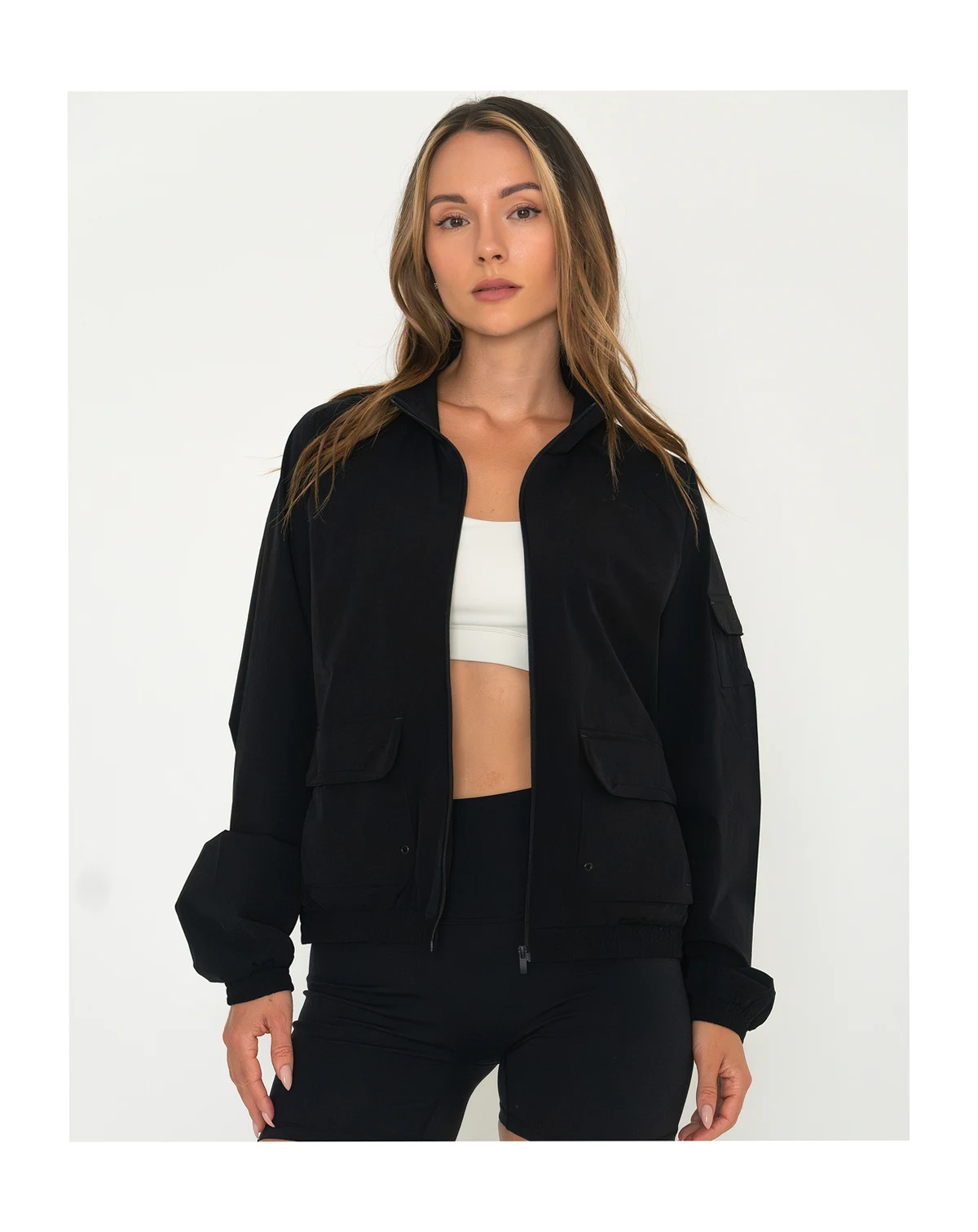 Women's Cargo Nylon Windbreaker Jacket
