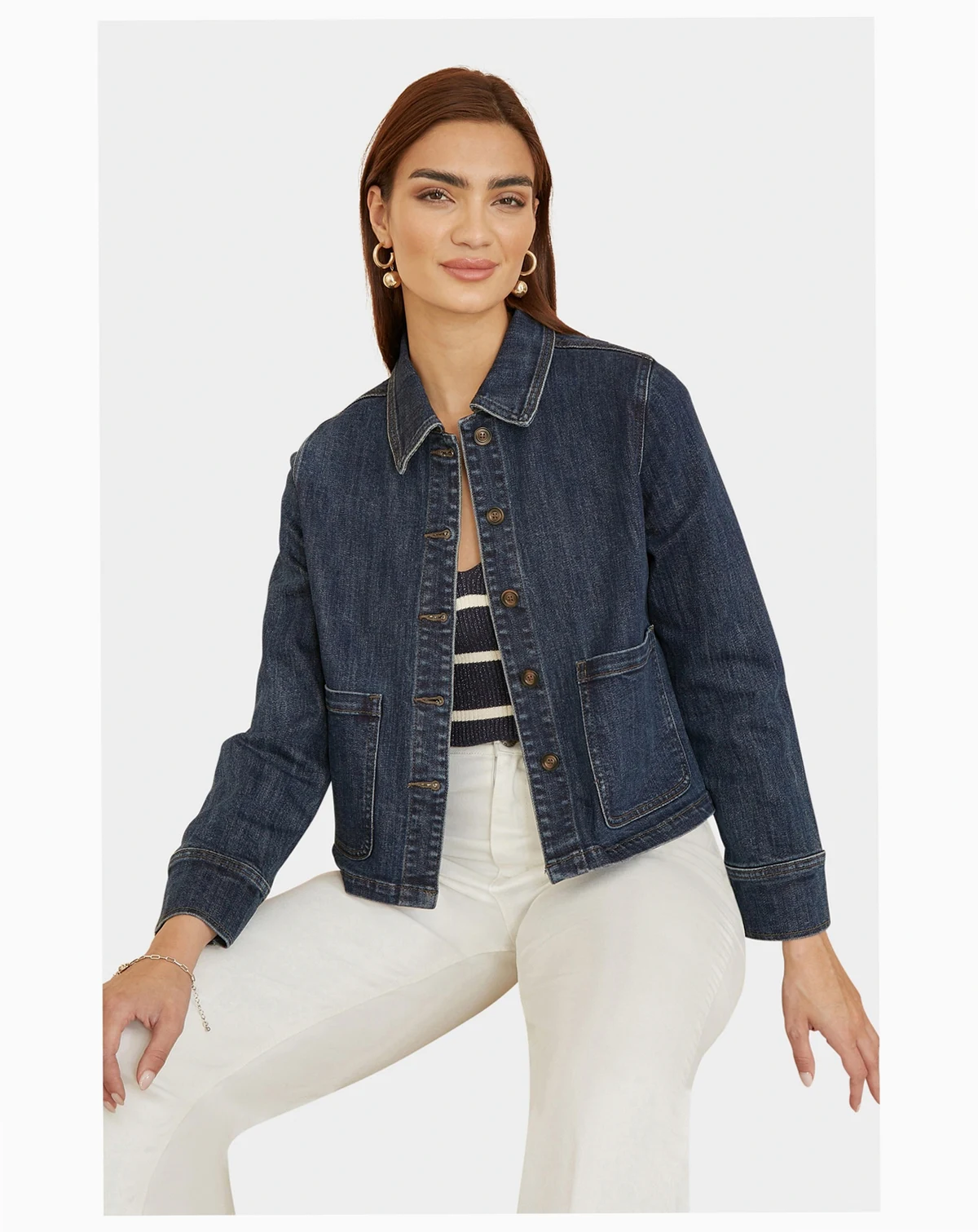 Women's Denim Jacket With Patch Pockets
