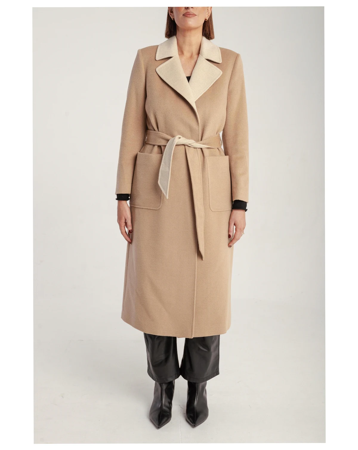 Women's Cashmere Belted Wrap Coat