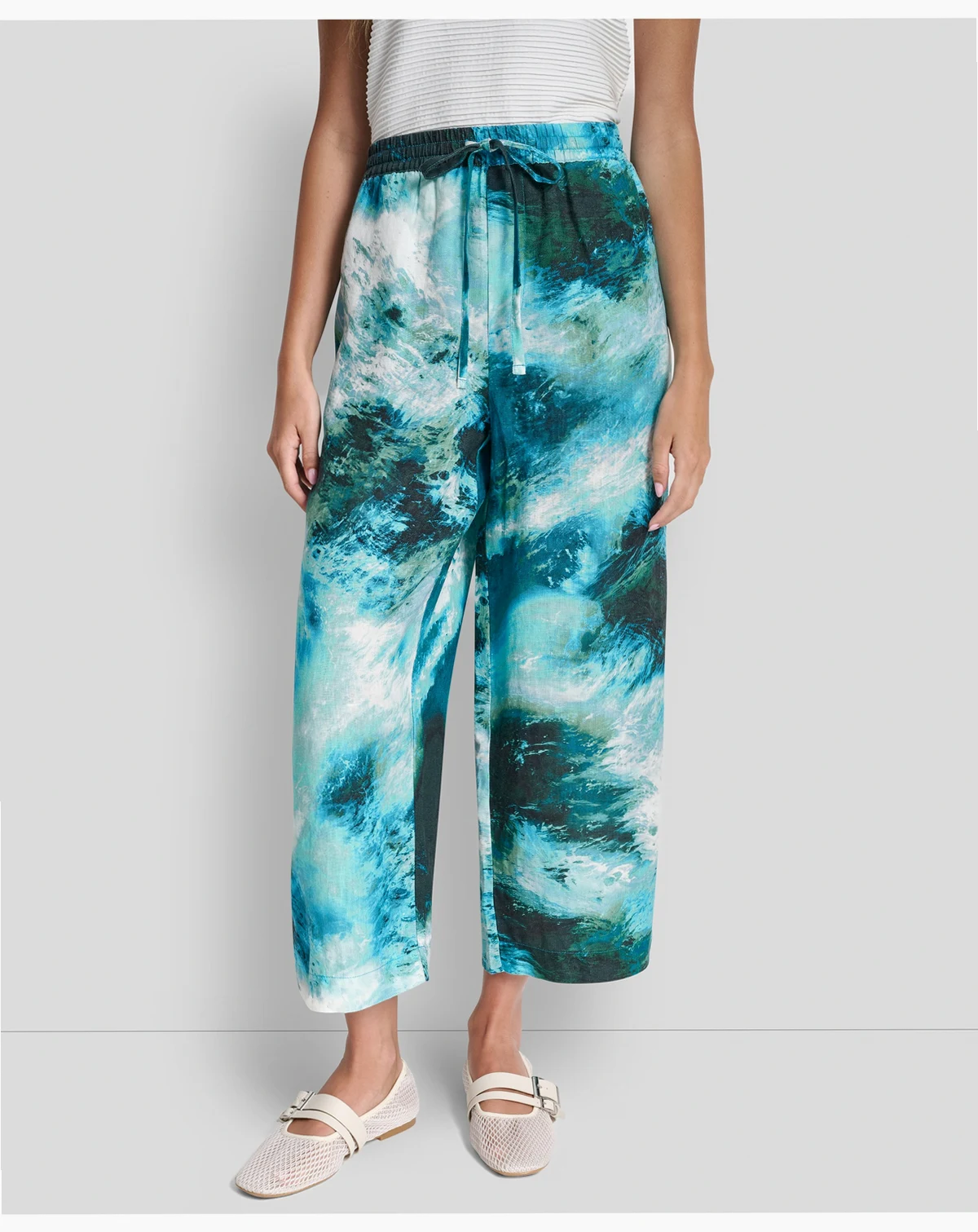 Women's Mid Rise Printed Pull-On Pants