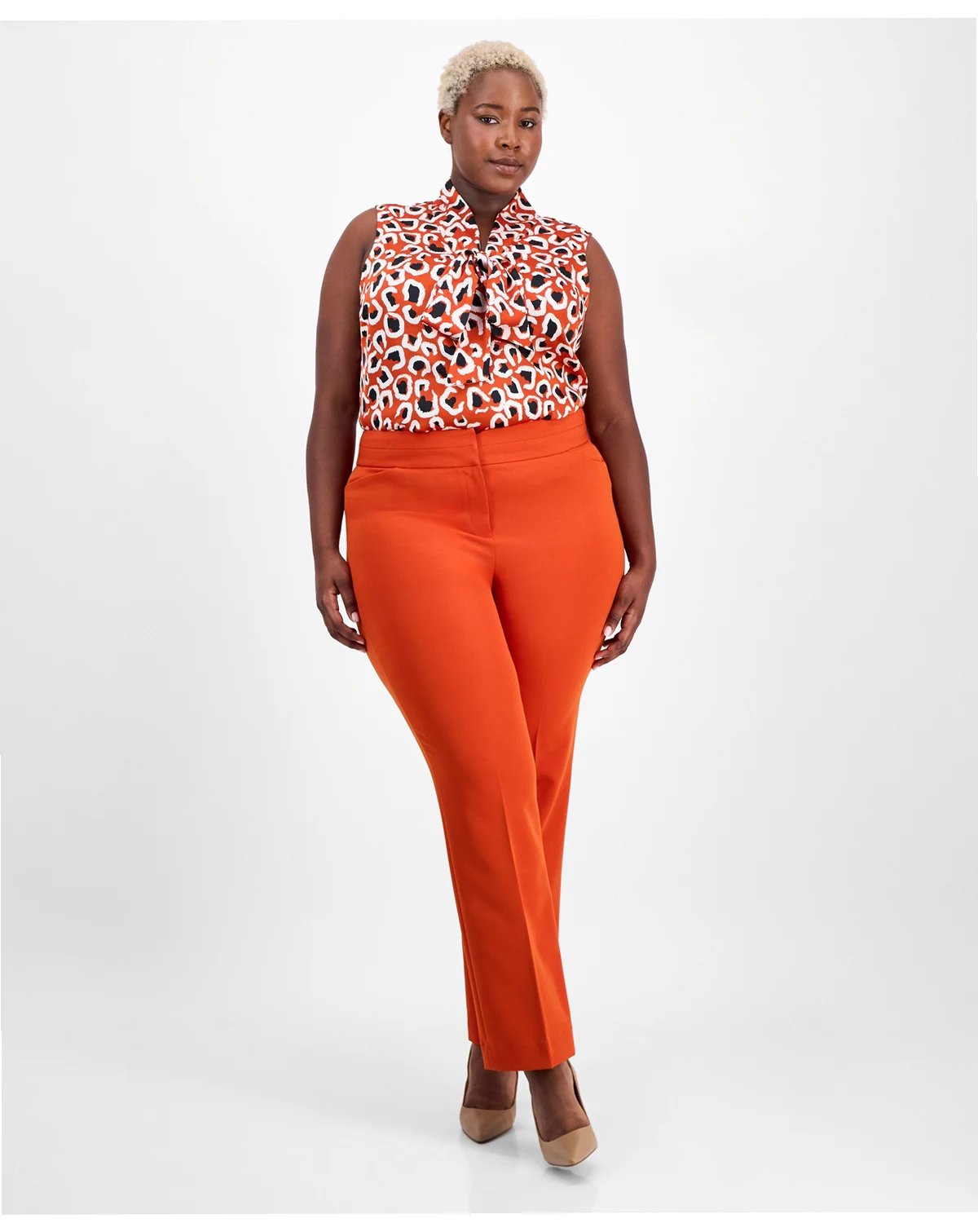 Plus Size Mid-Rise Bell-Bottom Pants