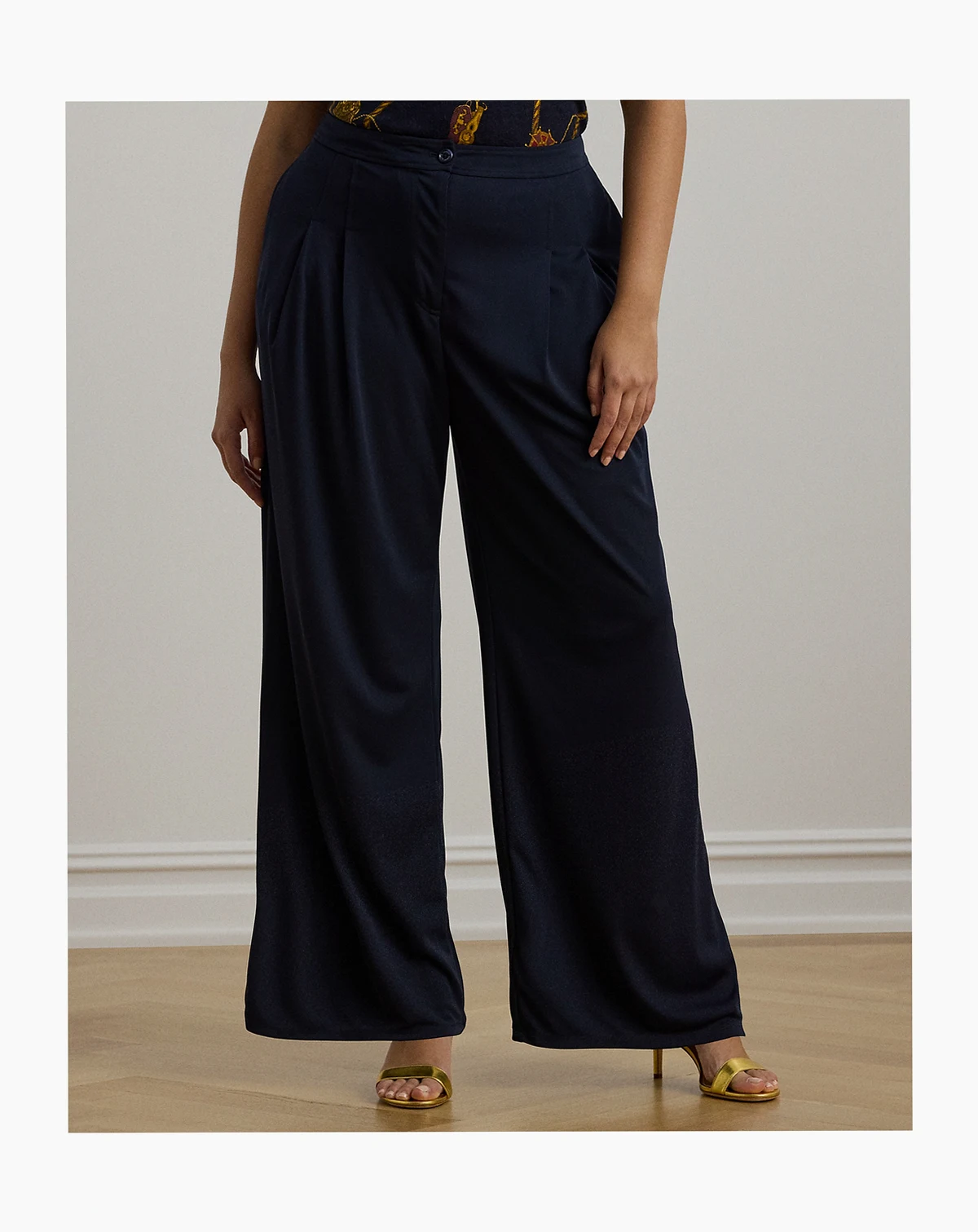Plus Size Stretch Jersey Wide-Leg Pants