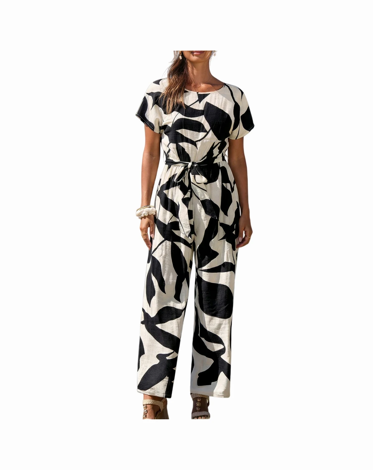 Women's Chic Geometric Print Jumpsuit for Effortless Style