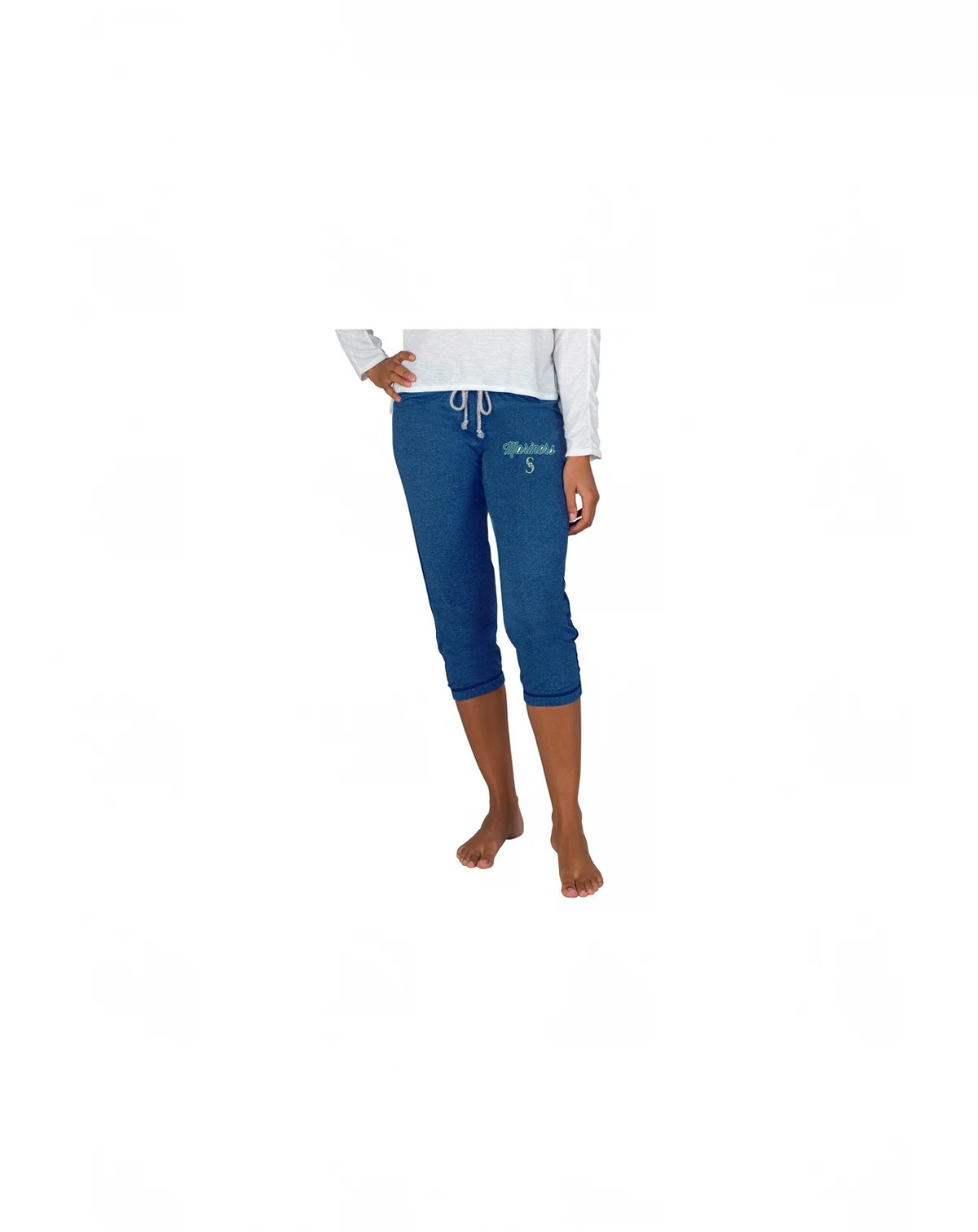 Women's Navy Seattle Mariners Quest Knit Capri Pants