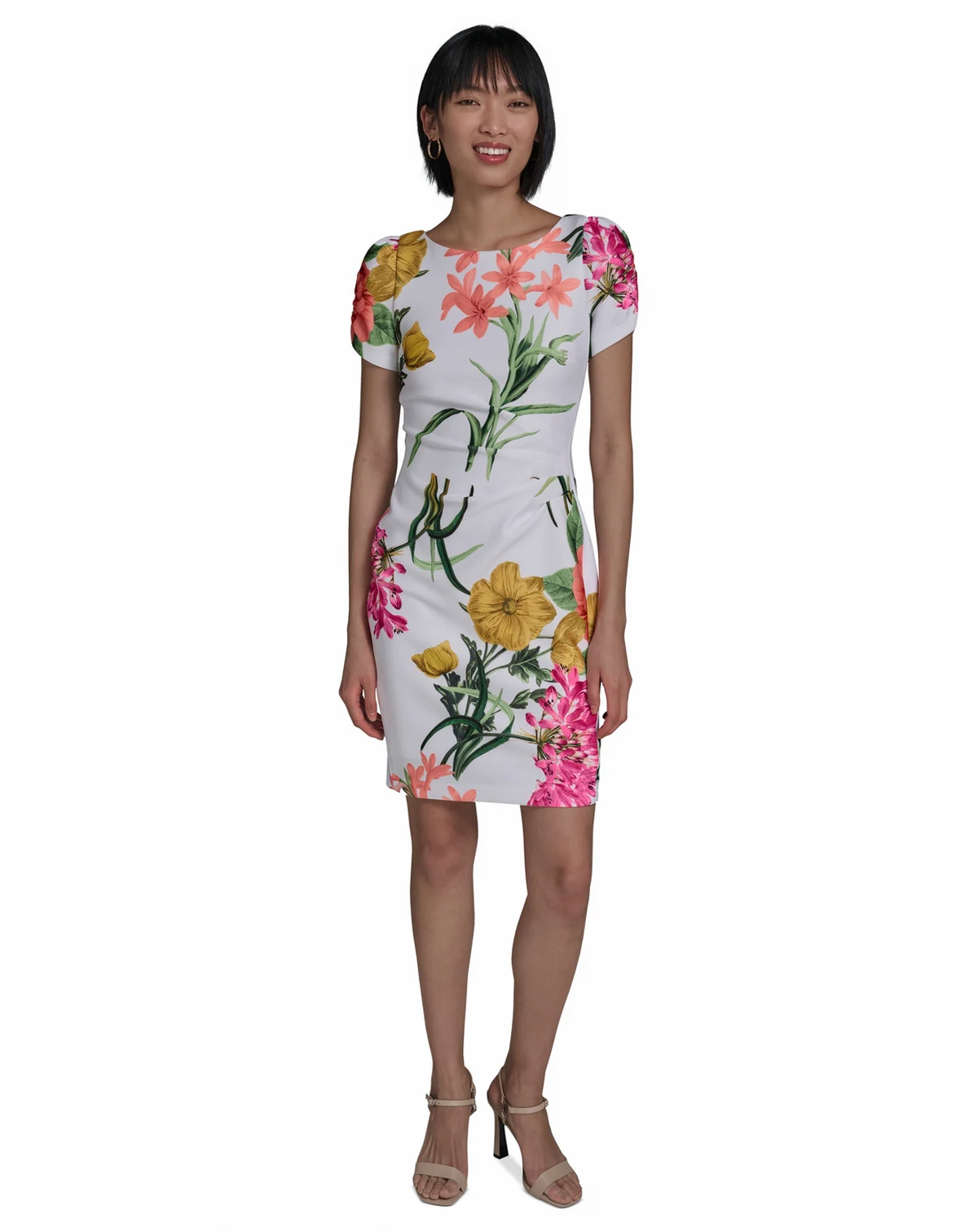 Women's Printed Puff-Sleeve Dress