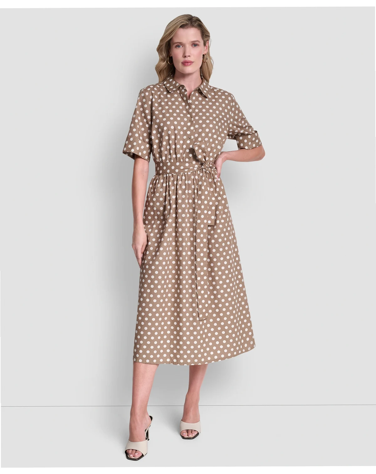 Women's Collared Midi Shirt Dress