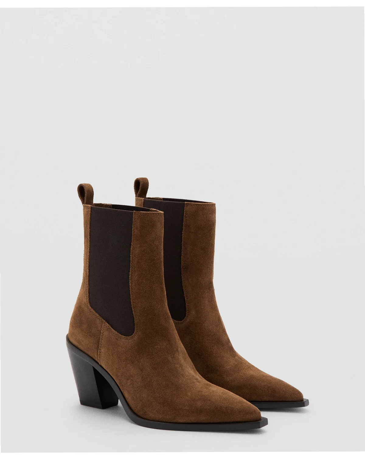 Women's Pointed Toe And Block Heel Suede Ankle Boots