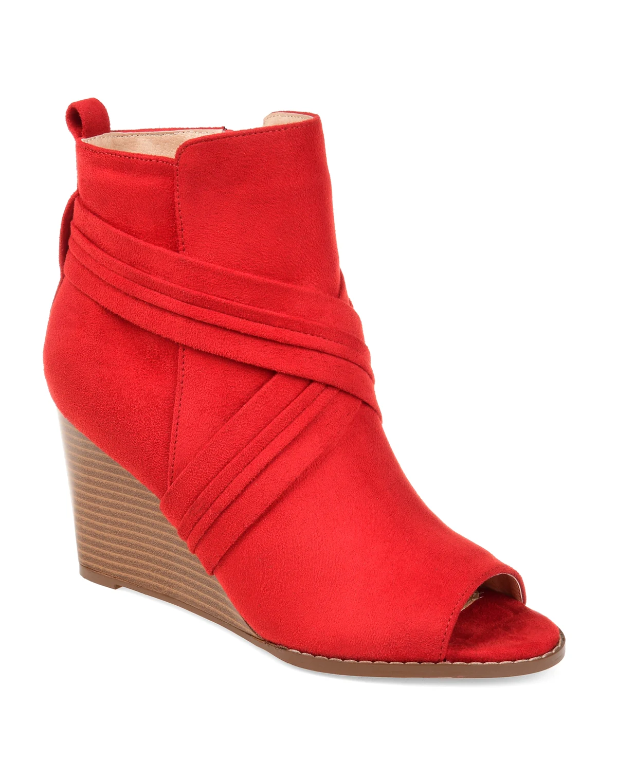 Women's Sabeena Peep Toe Stacked Wedge Booties