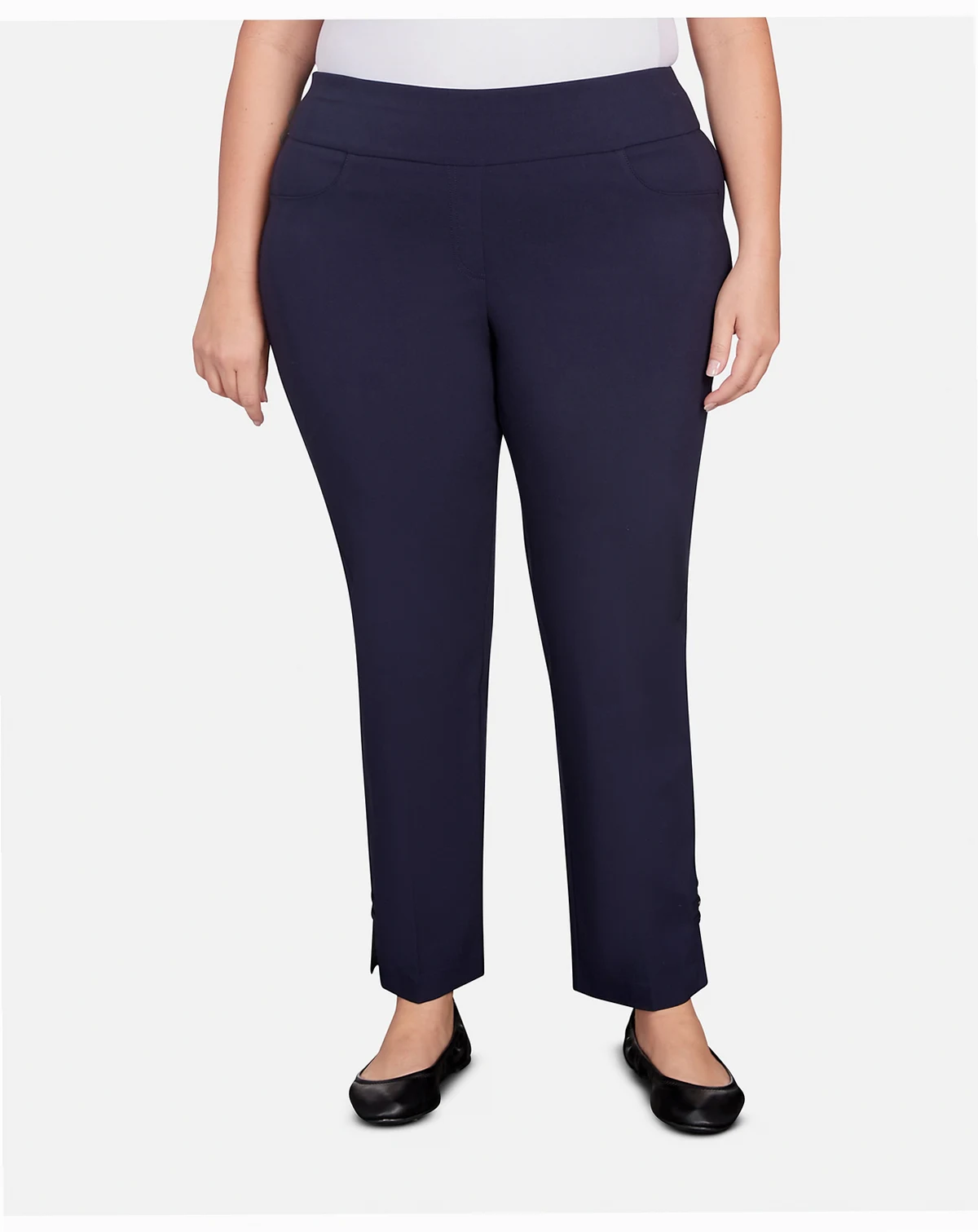 Plus Size Tech Stretch Full Length Pant with Elastic Waistband
