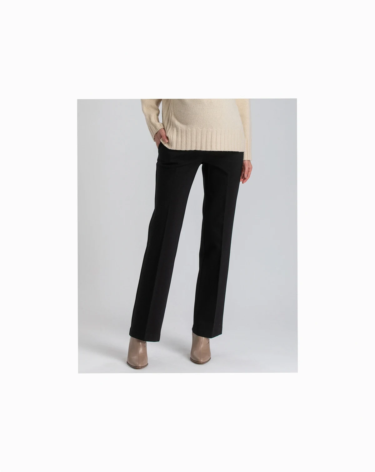 Maternity Adjustable Waistband Straight-Leg Trousers Comfy Leo