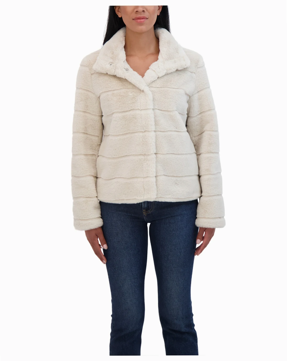 Women's Sheared Faux Fur Snap Front Jacket