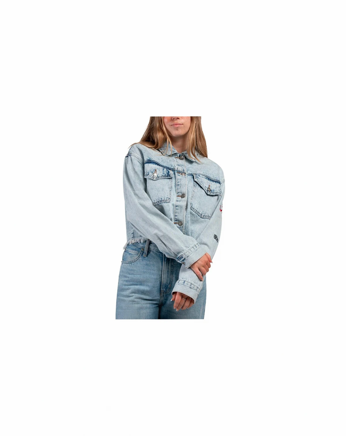 Women's Denim Alabama Crimson Tide Lightwash Full-Button Jean Jacket