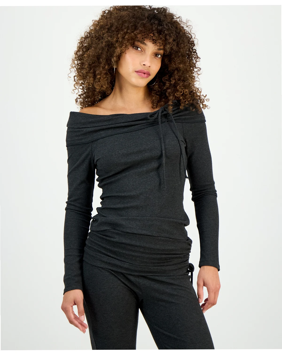 Petite Off-The-Shoulder Long-Sleeve Top, Macy's Exclusive