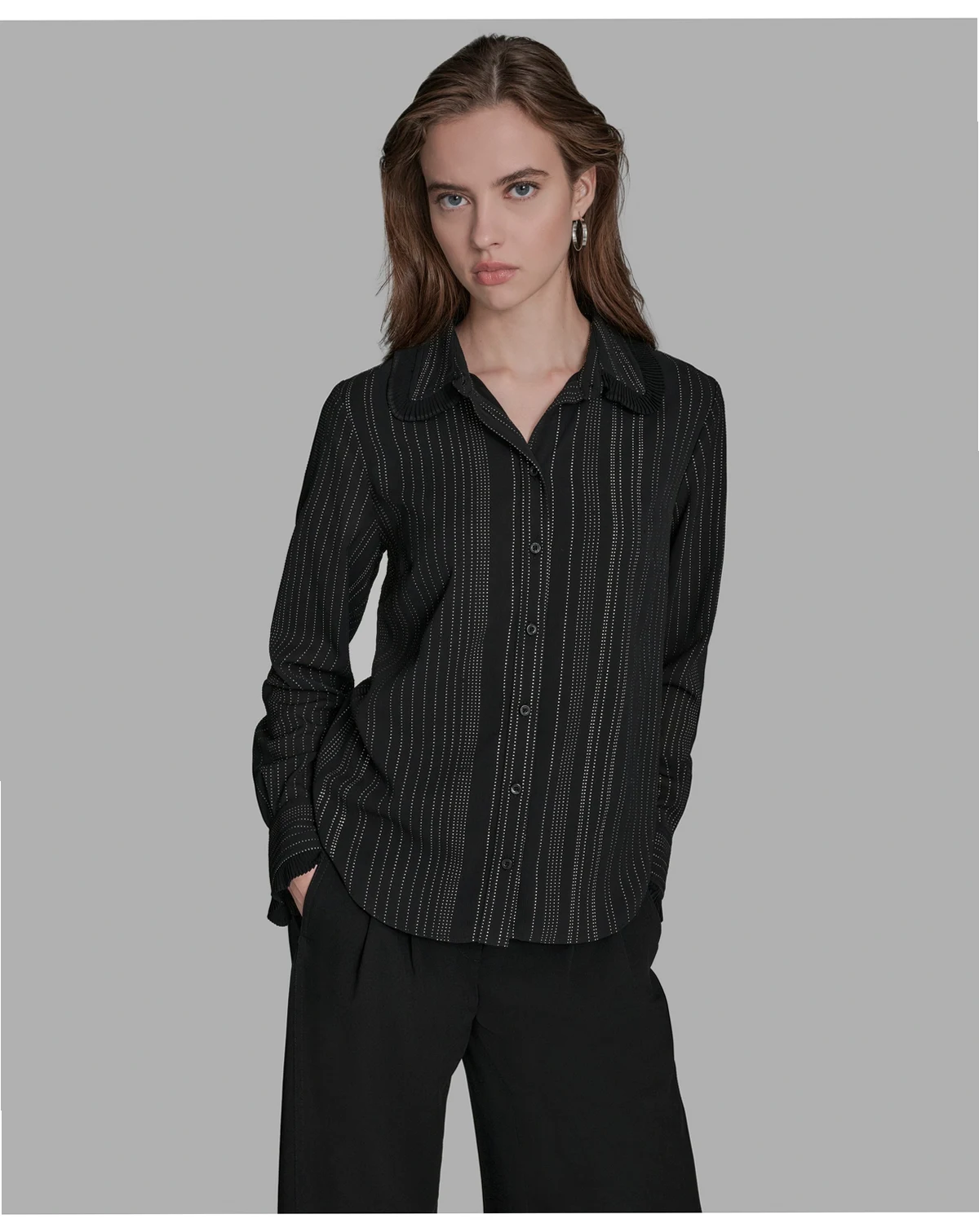 Women's Long Sleeve Embellished Top