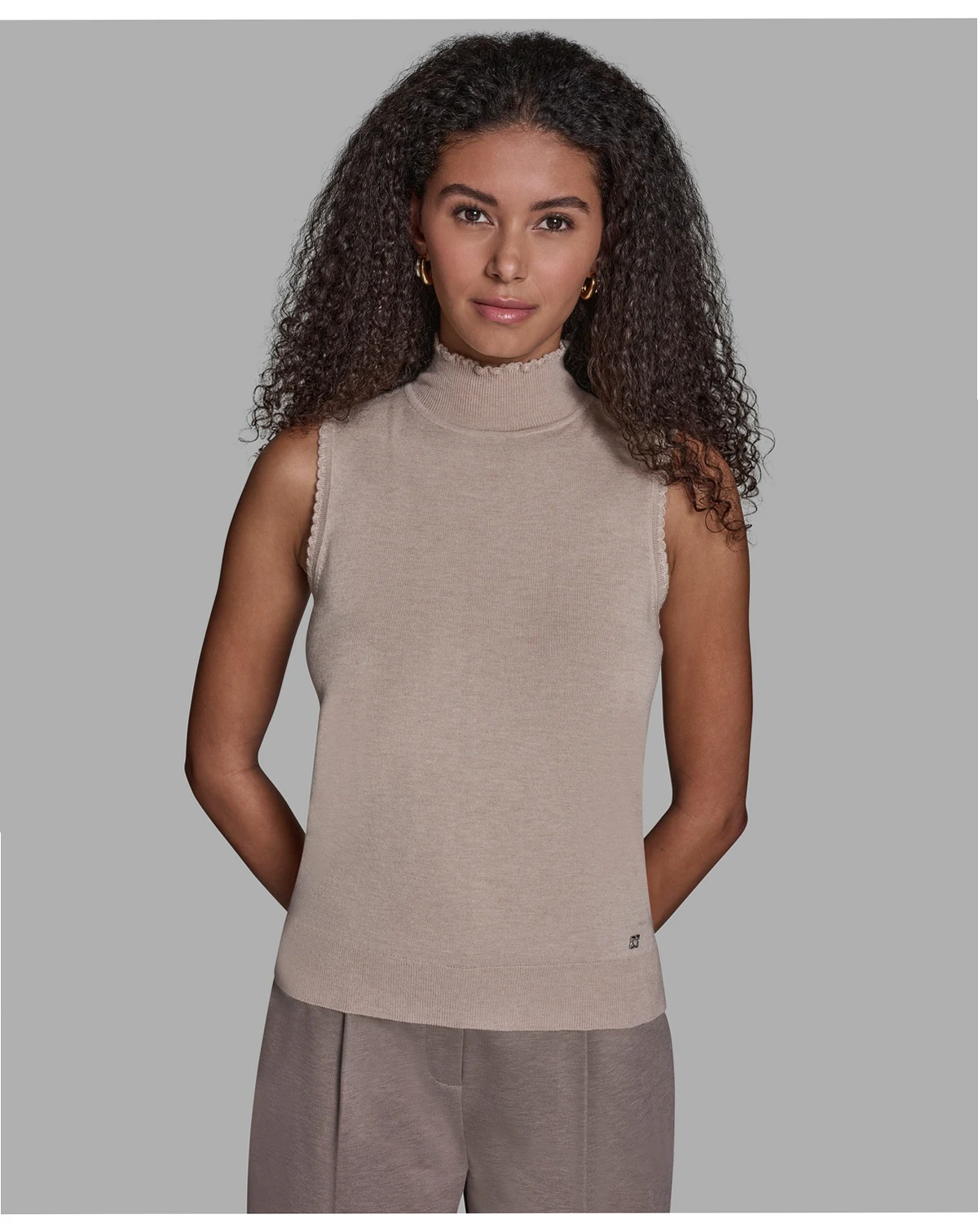 Women's Mock Neck Sleeveless Tank Top