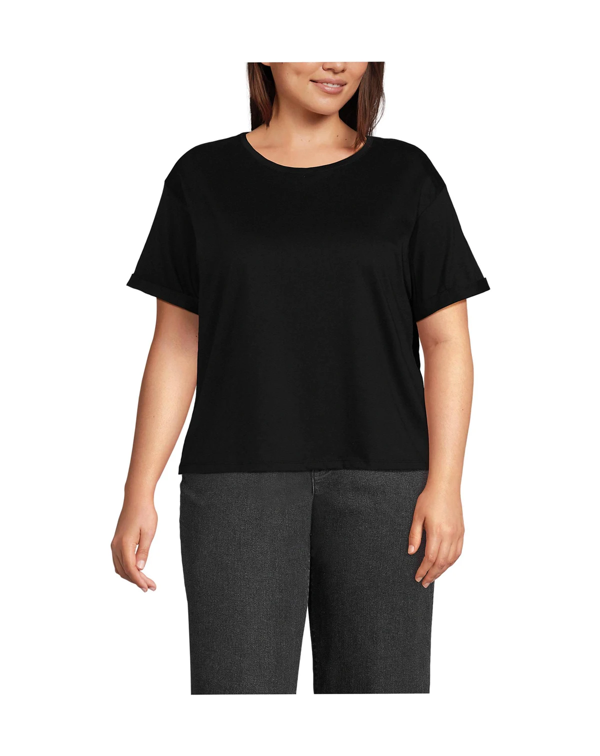 Plus Size Oversized Supima Short Sleeve Crew Neck T-Shirt