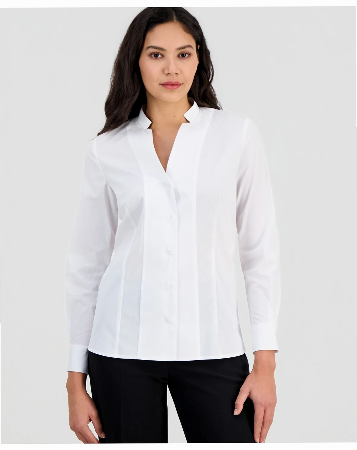 Women's Notch-Collar Poplin Shirt