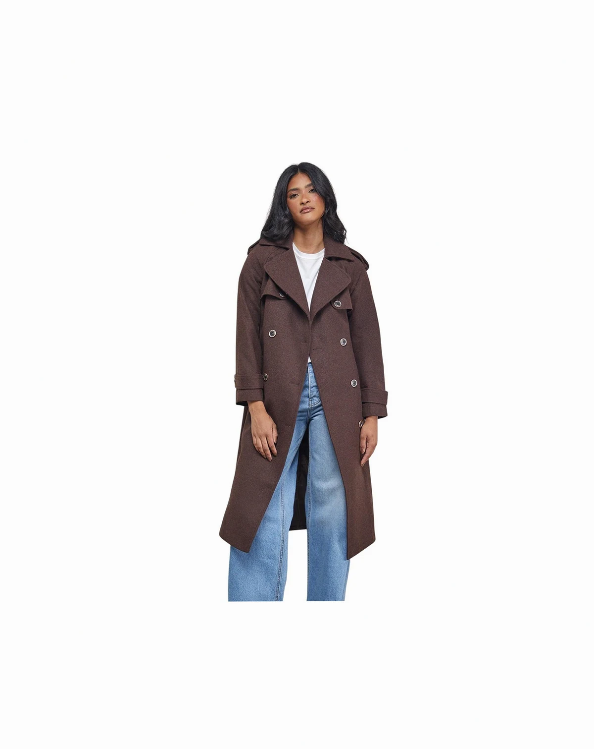 Women's Wool Mix Belted Trench Coat