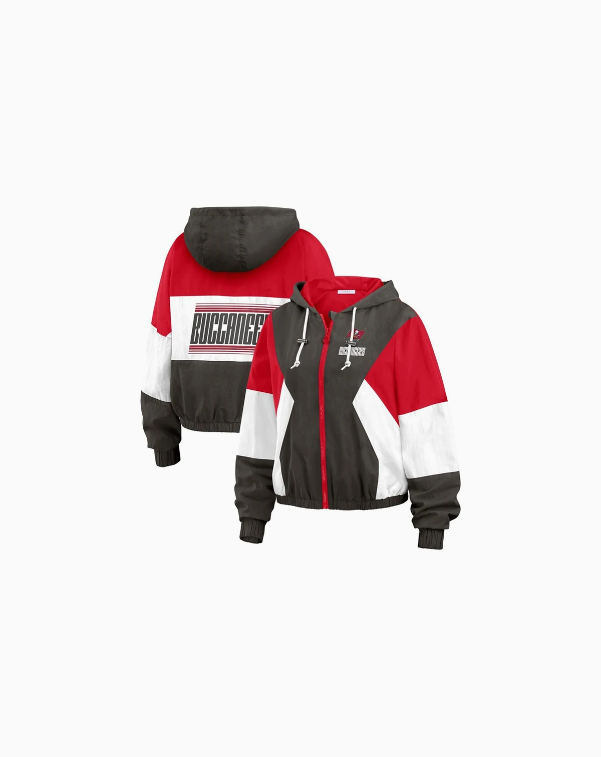 Women's Tampa Bay Buccaneers Plus Size Color Block Full-zip Windbreaker Jacket