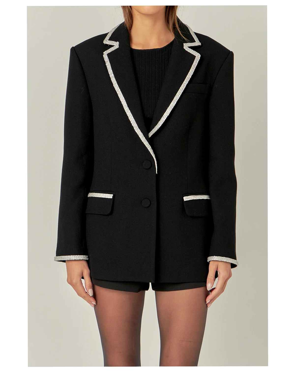Women's Rhinestone Trimmed Jacket