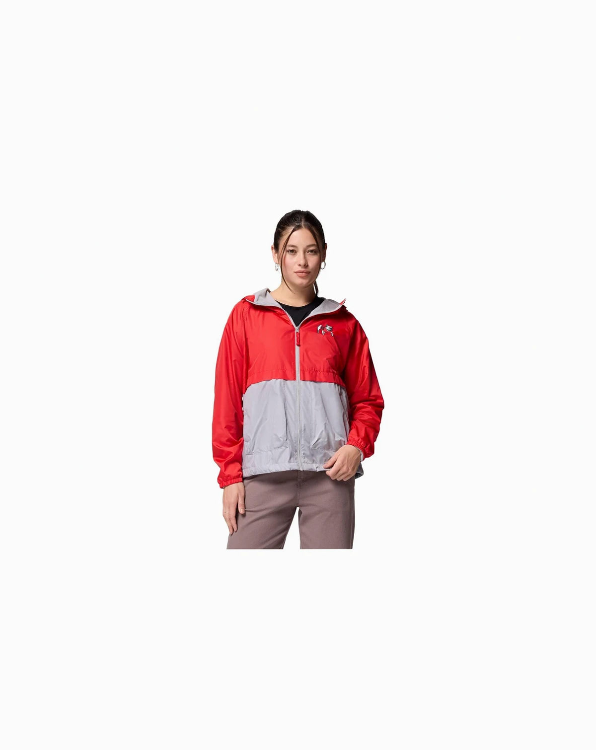 Women's Red/Grey Georgia Bulldogs Spire Hoodie Windbreaker
