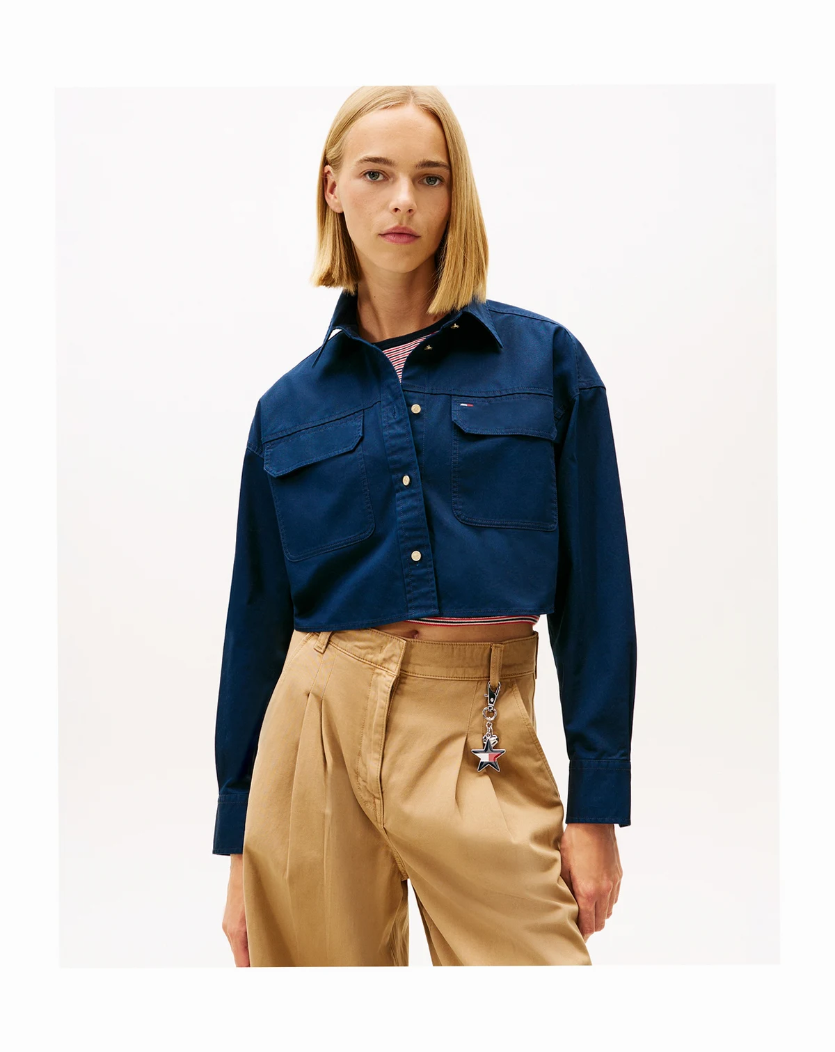Women's Cropped Utility Shirt Jacket