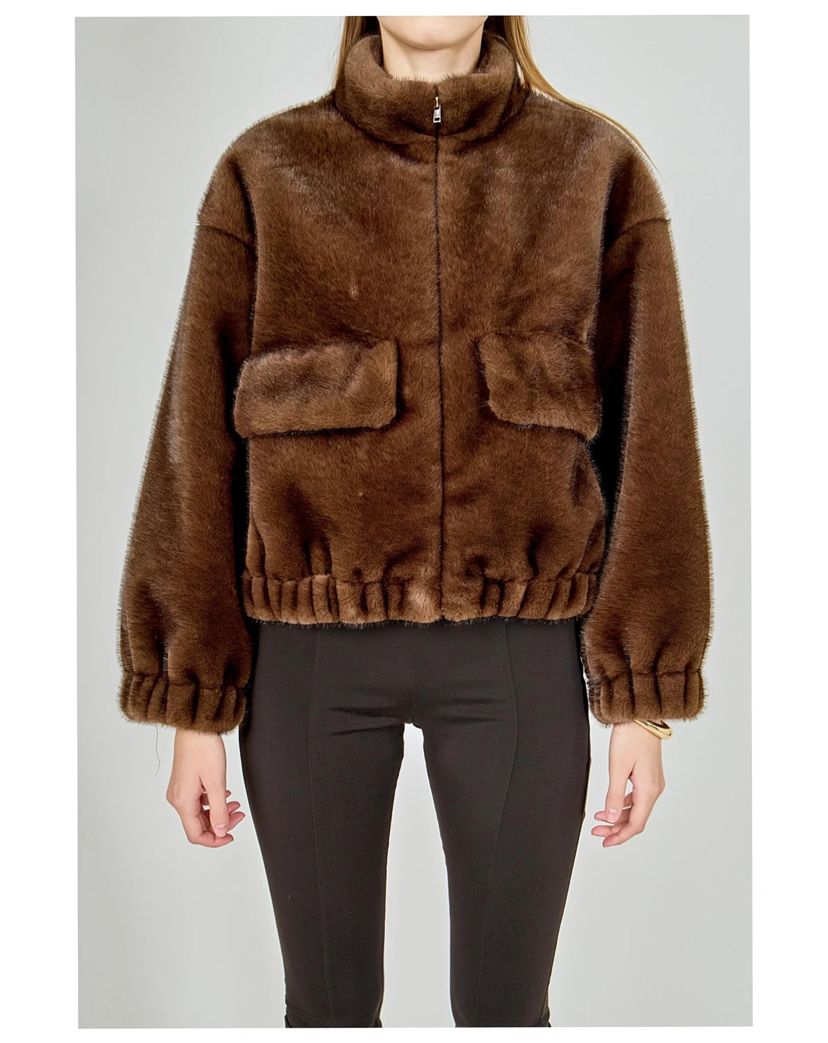 Women's Faux Fur Bomber Jacket